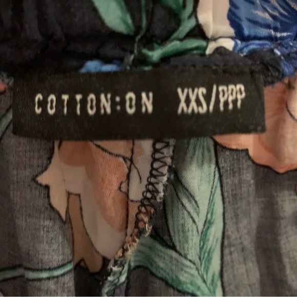 Cotton On Slip On Comfy Pants Floral XXS 04/2018 Dark Blue - Picture 2 of 7